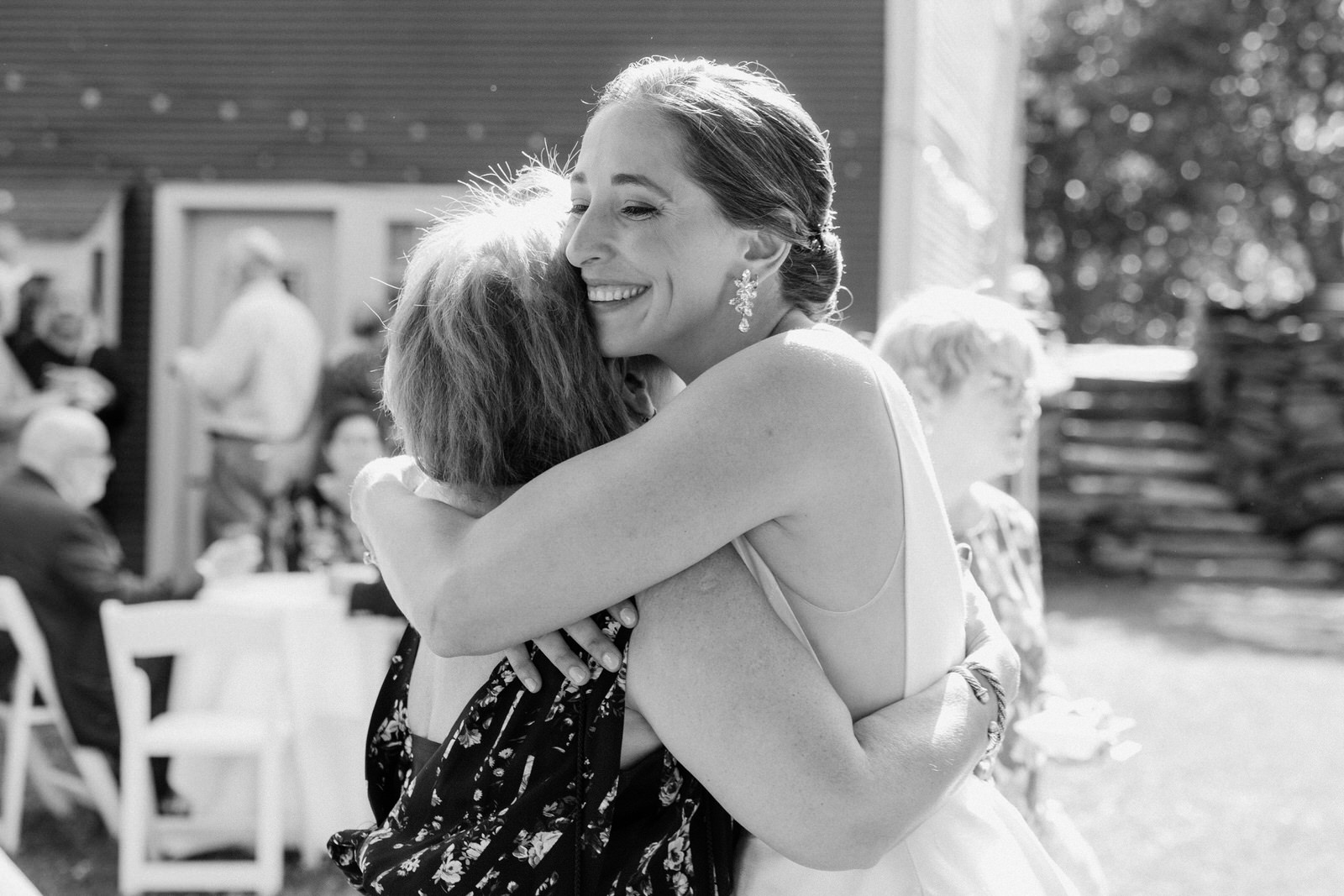 post ceremony hugs round barn vt wedding