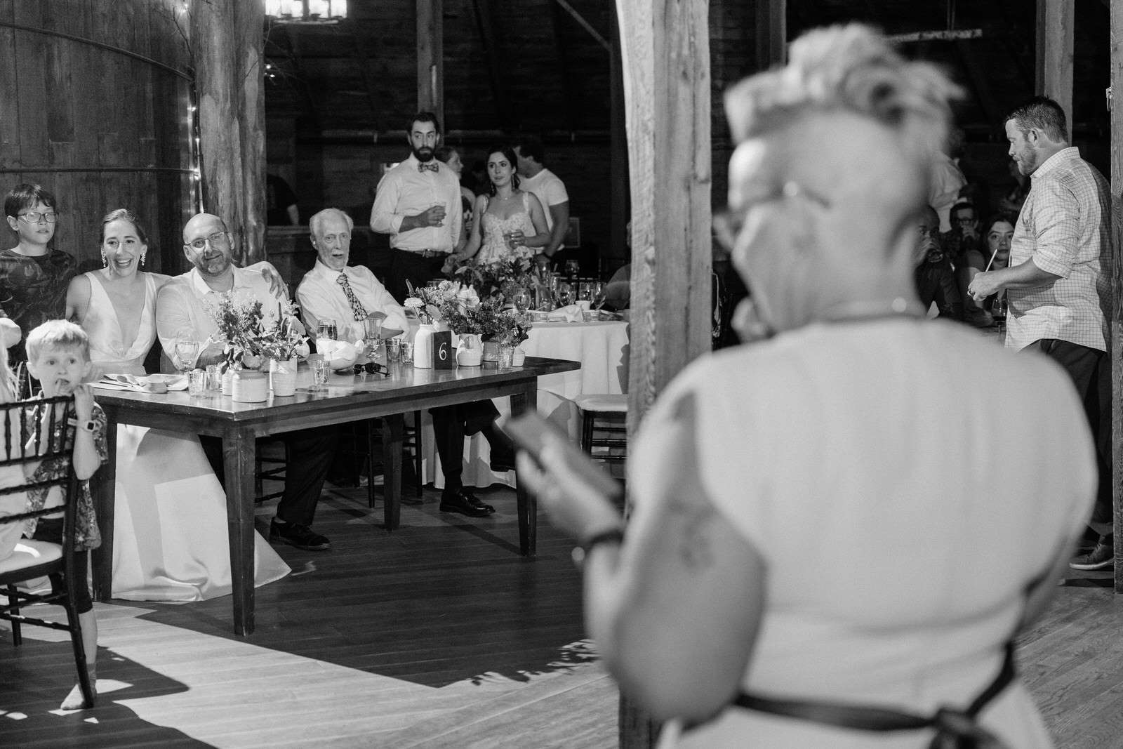 wedding toasts at round barn farm vermont