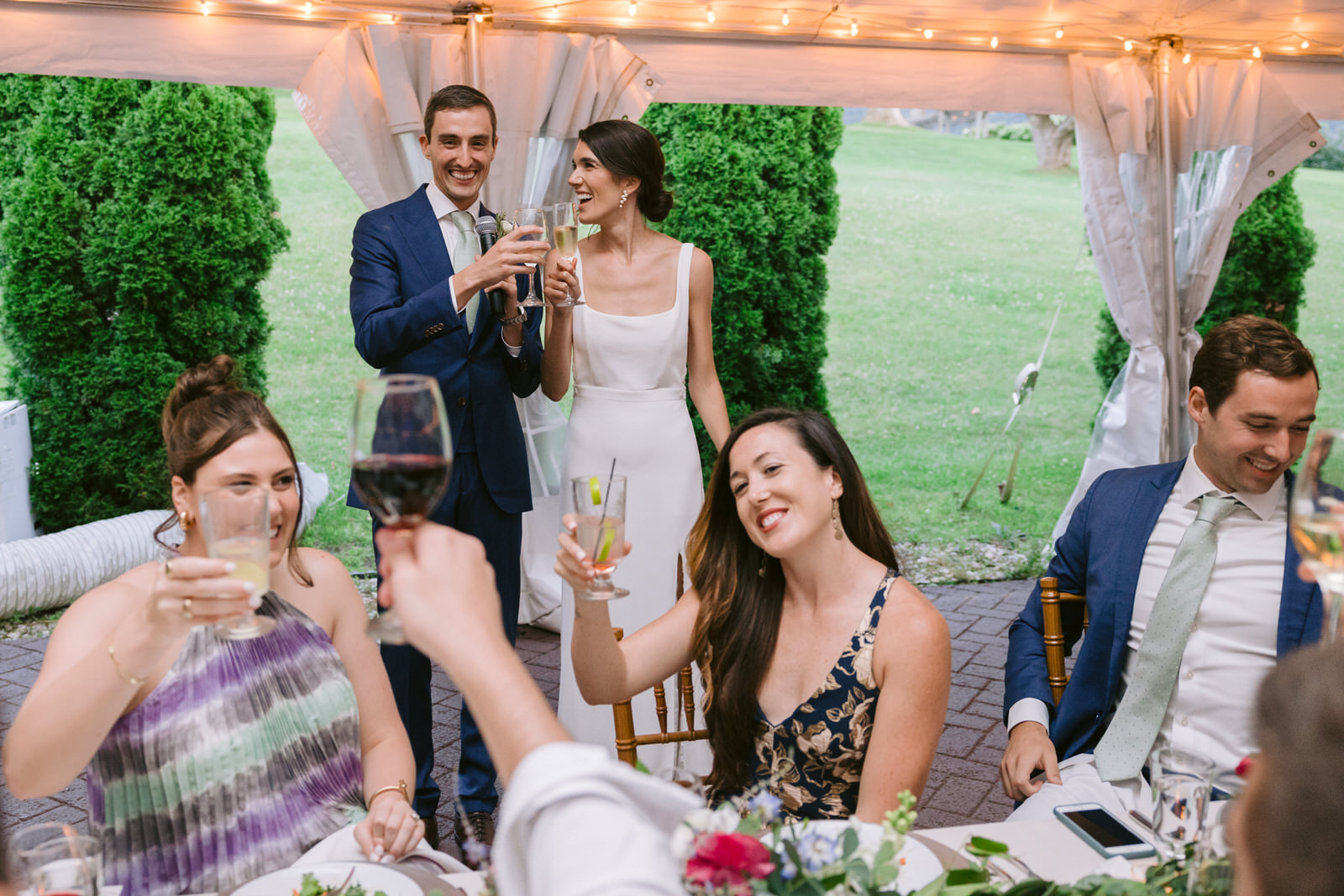 toasts at hildene summer wedding vermont