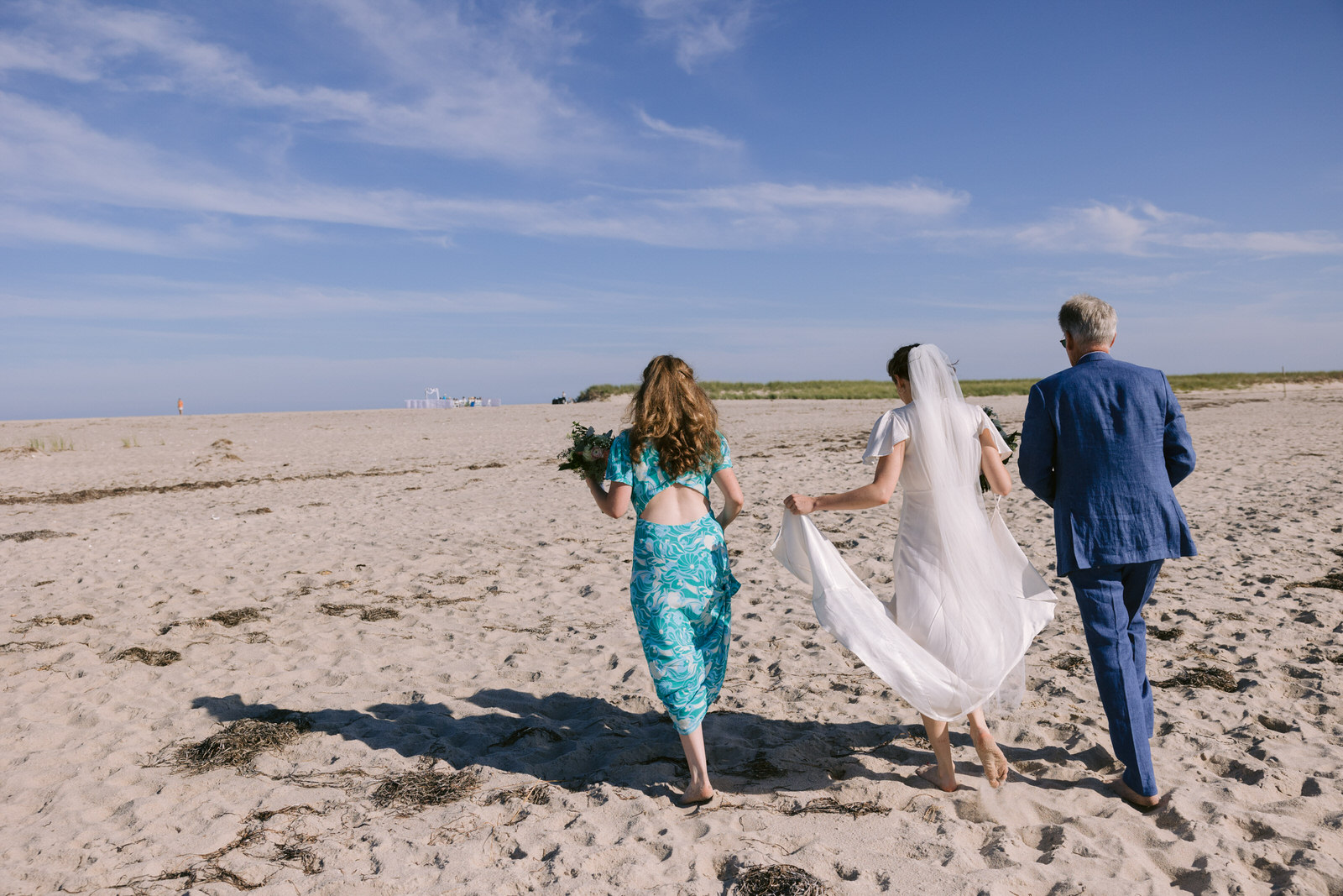 bride walking to ceremony north beach island