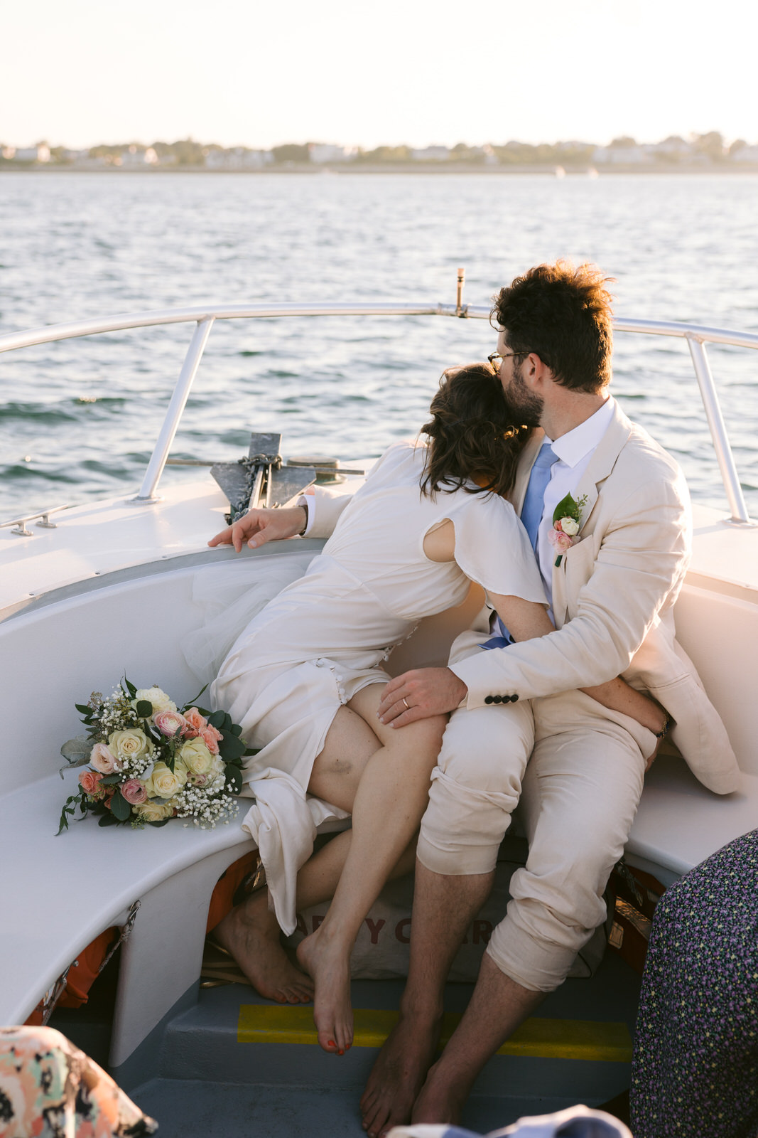 post ceremony boat ride chatham bars inn elopement